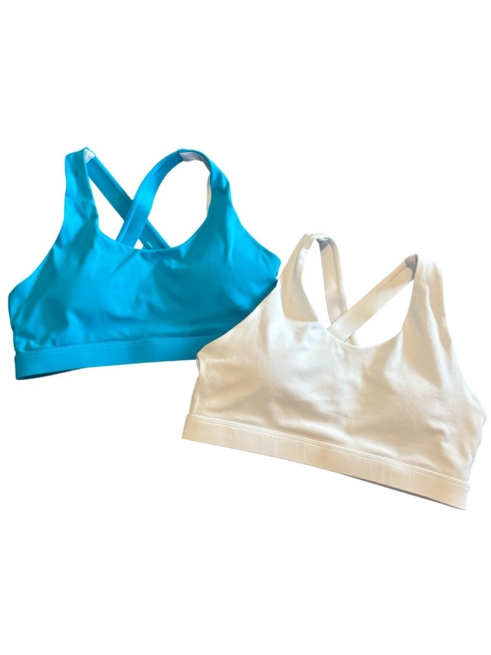 Sports Bras ~ Women’s Blue & White Athletic with removable pads Size Small